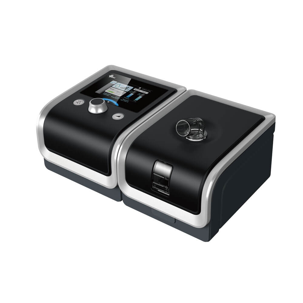BMC RESmart G2 Auto CPAP System featuring an LCD display and a rotary control knob.