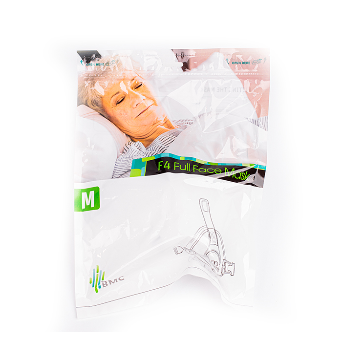 Packaging of the BMC F4 Full Face Mask.
