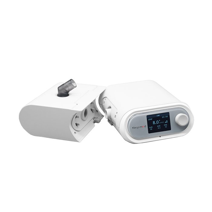 Oxymed SleepEasy Auto CPAP with detached humidifier compartment.