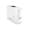 Oxymed P2 Portable Oxygen Concentrator with a capacity of 1.2 liters of oxygen in pulse mode, FAA-approved for inside flights, and featuring a detachable lithium-ion rechargeable battery.