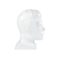 Side view of the Philips Respironics Deluxe Chin Strap in white, made of elastic and fabric, worn on a mannequin.