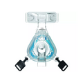 A frontal view of the Philips Respironics ComfortGel Blue Nasal Mask, with silicone forehead pad and gel nasal cushion designed for CPAP therapy