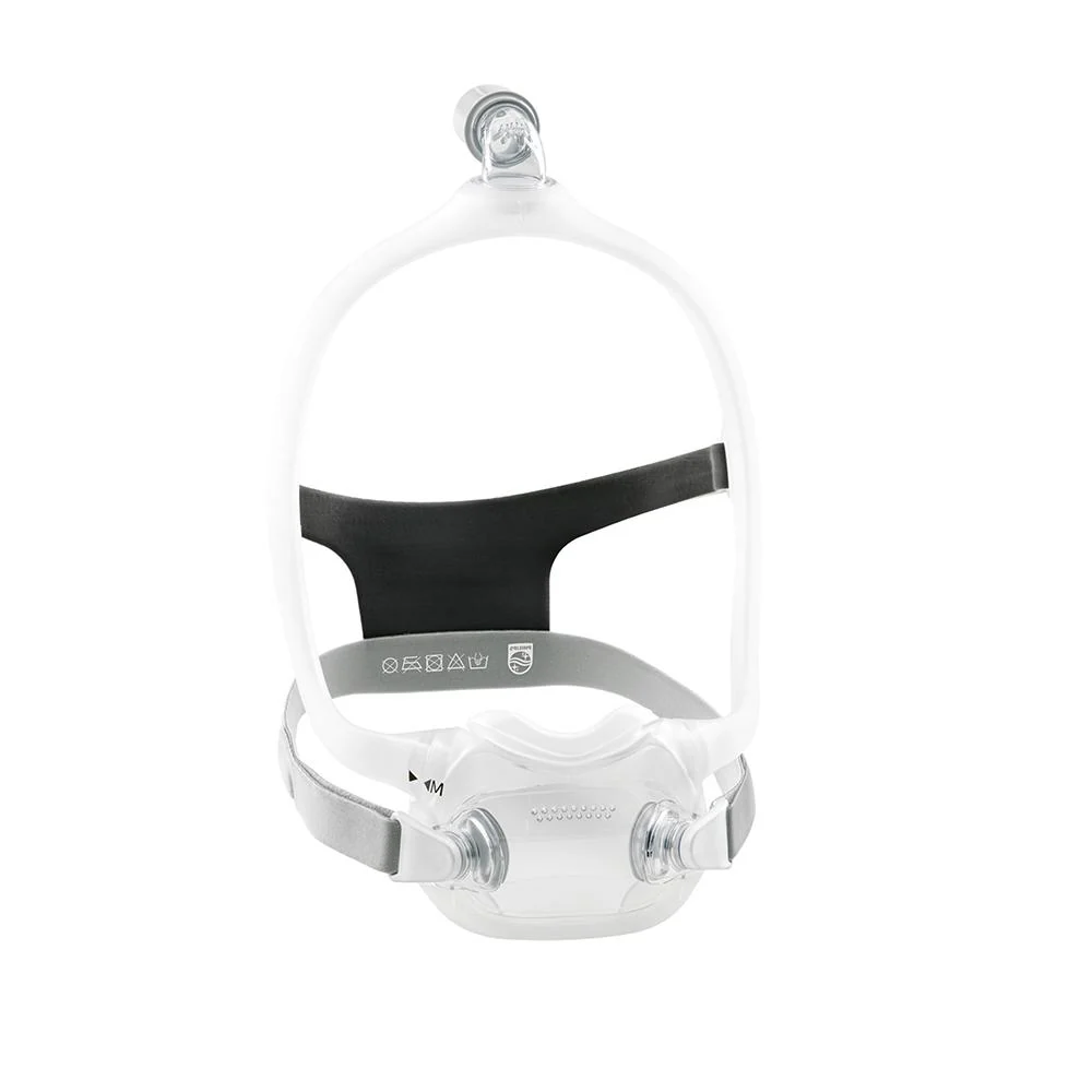 Philips Respironics DreamWear Full Face Mask with under-the-nose cushion and magnetic clips for easy use.