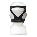 Back side view of a mannequin wearing the Philips Respironics Premium four-point headgear
