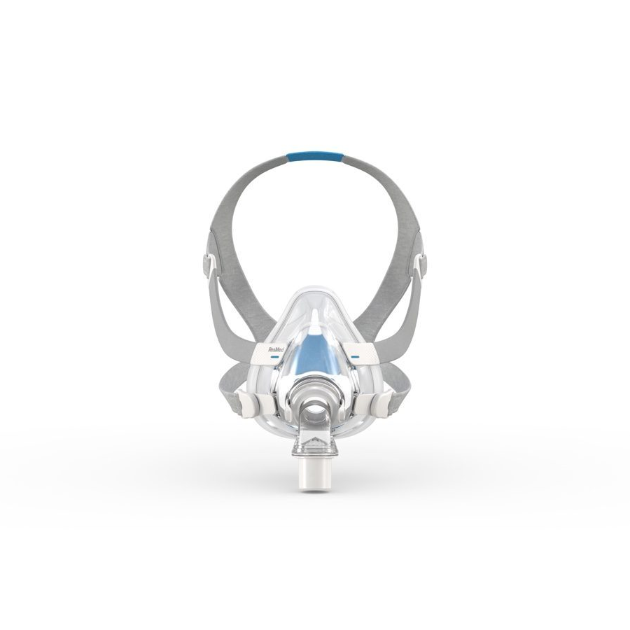ResMed AirFit F20 Full Face Mask with Headgear and Magnetic Clips for Effective CPAP Therapy.