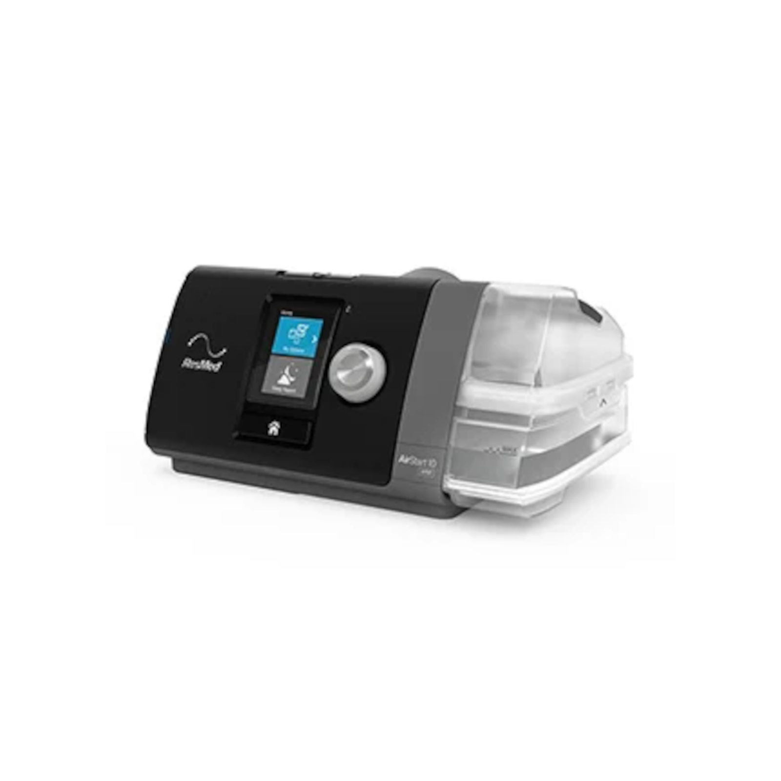 Side view of the ResMed AirStart 10 APAP Auto CPAP device.